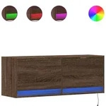 vidaXL TV-Wandschrank mit LED-Beleuchtung Eichen-Optik 100x31x35 cm