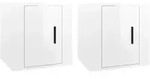 vidaXL TV-Wandschr&auml;nke 2 Stk. Hochglanz-Wei&szlig; 40x34,5x40 cm