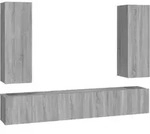 vidaXL 5-tlg. TV-Schrank-Set Grau Sonoma Holzwerkstoff