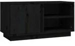 vidaXL TV-Schrank Schwarz 80x35x40,5 cm Massivholz Kiefer