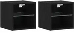 vidaXL TV-Schr&auml;nk 2 pcs Schwarz 30 x 28.5 x 30 cm Holzwerkstoff