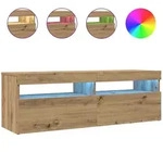 vidaXL TV-Schrank mit LED Artisan-Eiche 120x35x40 cm Holzwerkstoff