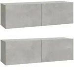 vidaXL TV-Wandschr&auml;nke 2 Stk. Betongrau 100x30x30 cm Holzwerkstoff