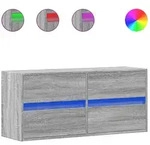 vidaXL TV-Wandschrank mit LED-Beleuchtung Grau Sonoma 100x31x45 cm
