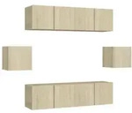 vidaXL 6-tlg. TV-Schrank-Set Sonoma-Eiche Holzwerkstoff
