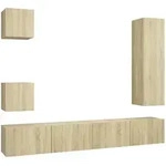 vidaXL 5-tlg. TV-Schrank-Set Sonoma-Eiche Holzwerkstoff