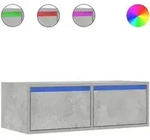vidaXL TV-Schrank mit LED-Leuchten Betongrau 75x35,5x25 cm