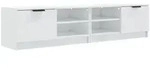 vidaXL TV-Schr&auml;nke 2 Stk. Hochglanz-Wei&szlig; 80x35x36,5 cm Holzwerkstoff