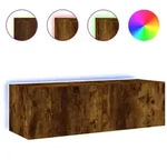 vidaXL TV-Wandschrank mit LED-Leuchten R&auml;uchereiche 100x35x31 cm