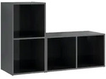 vidaXL TV-Schr&auml;nke 2 Stk. Hochglanz-Grau 72x35x36,5 cm Holzwerkstoff
