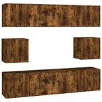 vidaXL 8-tlg. TV-Schrank-Set R&auml;uchereiche Holzwerkstoff