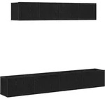 vidaXL TV-Schrank-Set 4 pcs Schwarz Eichen-Optik 100 x 30 x 30 cm
