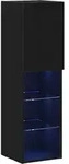 vidaXL TV-Schr&auml;nk 2 pcs Schwarz 30.5 x 30 x 102 cm Holzwerkstoff