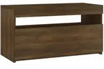 vidaXL TV-Schrank mit LED-Leuchten Braun Eichen-Optik 75x35x40 cm
