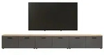 Ebuy24 Baggio TV Tisch 3 Teile, 6 T&uuml;ren Antracit.