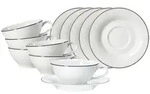 Ritzenhoff & Breker Ostfriese Teetasse mit Untertasse 100 ml 6er Set - Grau