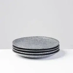 Gipfelst&uuml;ck Dessertteller 21 cm GRAU 4er-Set, postsicher, Serie MOOS ́N ́STEIN