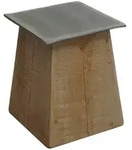 Mendler Beistelltisch HWC-L76b, Blumentisch Tisch, Industrial Massiv-Holz