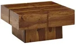 Couchtisch FineBuy Sofatisch Massivholz 57,5x57,5x30 cm Wohnzimmertisch Tisch