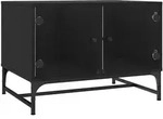 vidaXL Couchtisch mit Glast&uuml;ren Schwarz 68,5x50x50 cm