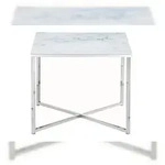 SalesFever Beistelltisch quadratisch | Glasplatte foliert in Marmor-Optik |...