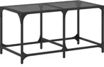 vidaXL Couchtisch mit Glasplatte Schwarz 78,5x40x40 cm Stahl