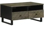 vidaXL Couchtisch Schwarz 80x54x40 cm Massivholz Mango