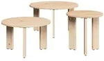 vidaXL Couchtisch 3 pcs Natur Massivholz Kiefer
