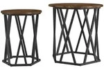 vidaXL Couchtisch 2 pcs Ger&auml;ucherte Eiche Ingenieure Holz und Stahl