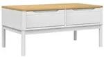 vidaXL Couchtisch FLORO Wei&szlig; 99x55,5x45 cm Massivholz Kiefer