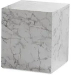 Couchtisch FineBuy Sofatisch MONOBLOC Marmor Optik 40x40x45 cm Wohnzimmertisch