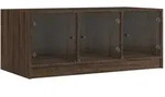 vidaXL Couchtisch mit Glast&uuml;ren Braun Eichen-Optik 102x50x42 cm