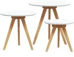 vidaXL Couchtisch 3 pcs Braun Massivholz aus Walnuss