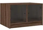 vidaXL Couchtisch mit Glast&uuml;ren Braun Eichen-Optik 68x50x42 cm