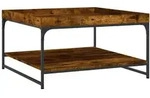 vidaXL Couchtisch R&auml;uchereiche 80x80x45 cm Holzwerkstoff und Eisen