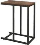 COSTWAY Beistelltisch in C-Form, Sofatisch mit Metallgestell, Couchtisch,