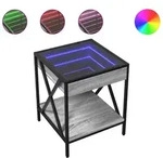 vidaXL Couchtisch mit Infinity-LED Grau Sonoma 40x40x49 cm