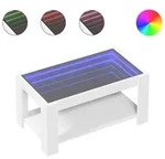 vidaXL LED-Couchtisch Wei&szlig; 93x53x45 cm Holzwerkstoff