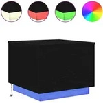 vidaXL Couchtisch mit LED-Leuchten Schwarz Eichen-Optik 50x50x40 cm