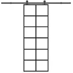vidaXL Schiebet&uuml;r mit Beschlag 76x205 cm ESG-Glas & Aluminium