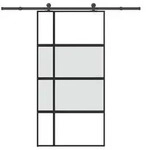 vidaXL Schiebet&uuml;r mit Beschlag 102,5x205 cm Hartglas und Aluminium