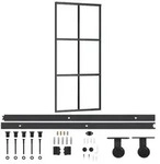 vidaXL Schiebet&uuml;r mit Beschlag ESG-Glas & Aluminium 90x205 cm
