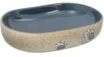 vidaXL Aufsatzwaschbecken Sandfarben Blau Oval 59x40x14 cm Keramik