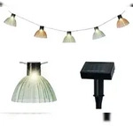 Lumineo LED Solar Lichterkette Lampenschirme gerillt 4,5m - Solarlichterkette