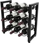 Relaxdays Weinregal, 9 Flaschen, Metall, HxBxT: 36 x 35 x 17 cm, Weinhalter stehend,