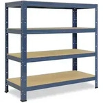 shelfplaza HOME 100x110x60 cm Schwerlastregal in blau mit 4 B&ouml;den und 175 kg