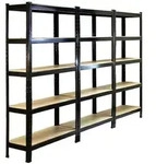 3 x Monster Racking T-Rax 75cm Lagerregal Schwarz mit Gummihammer