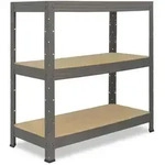 shelfplaza PRO 90x70x40 cm Schwerlastregal in grau mit 3 B&ouml;den und 200 kg...