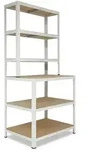 shelfplaza HOME 190x80x60 cm Werkbank Regal in wei&szlig; mit 6 B&ouml;den und 145 kg Traglast