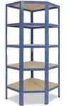 shelfplaza HOME 180x70x40 cm Eckregal in blau mit 5 B&ouml;den und 175 kg Traglast...